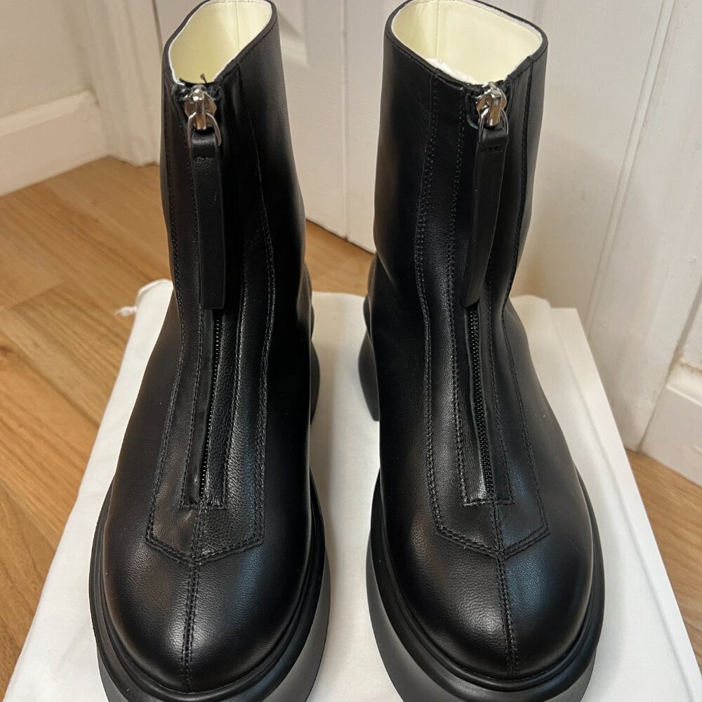 The Row Black Zipped Boot I in Leather - Picture 7 of 12